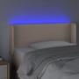 Cabecero con LED cuero sintético color capuchino 93x16x78/88 cm de vidaXL, Cabeceros y pies de cama - Ref: Foro24-3123039, Pr...