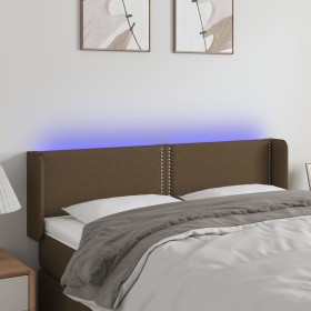 Cabecero con LED de tela marrón oscuro 147x16x78/88 cm de vidaXL, Cabeceros y pies de cama - Ref: Foro24-3123097, Precio: 62,...