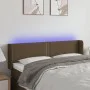 Cabecero con LED de tela marrón oscuro 147x16x78/88 cm de vidaXL, Cabeceros y pies de cama - Ref: Foro24-3123097, Precio: 61,...