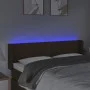 Cabecero con LED de tela marrón oscuro 147x16x78/88 cm de vidaXL, Cabeceros y pies de cama - Ref: Foro24-3123097, Precio: 61,...