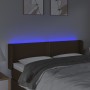 Cabecero con LED de tela marrón oscuro 147x16x78/88 cm de vidaXL, Cabeceros y pies de cama - Ref: Foro24-3123097, Precio: 62,...