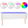 Cabecero con LED cuero sintético blanco 183x16x78/88 cm de vidaXL, Cabeceros y pies de cama - Ref: Foro24-3123059, Precio: 93...