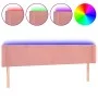 Rosa Samtkopfteil mit LED 163x16x78/88 cm von vidaXL, Kopf- und Fußteile - Ref: Foro24-3123015, Preis: 71,41 €, Rabatt: %