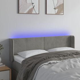 Cabecero con LED de terciopelo gris claro 147x16x78/88 cm de vidaXL, Cabeceros y pies de cama - Ref: Foro24-3123004, Precio: ...