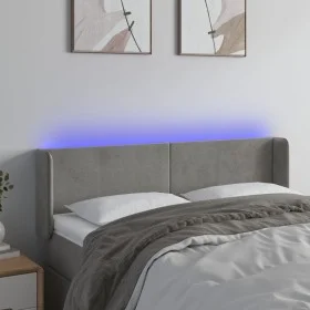 Light gray velvet headboard with LED 147x16x78/88 cm by vidaXL, Headboards and footboards - Ref: Foro24-3123004, Price: 73,92...