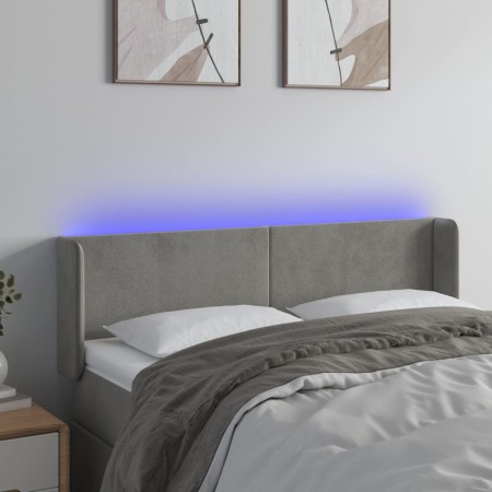 Cabecero con LED de terciopelo gris claro 147x16x78/88 cm de vidaXL, Cabeceros y pies de cama - Ref: Foro24-3123004, Precio: ...