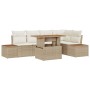 Conjunto de sofá de jardín 6 pcs Beige Poliratán en Sofás de exterior | Comprar online en Foru.es