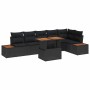 Conjunto de sofá de jardín 7 pcs Negro Poliratán en Sofás de exterior | Comprar online en Foru.es