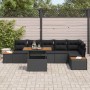 Conjunto de sofá de jardín 7 pcs Negro Poliratán en Sofás de exterior | Comprar online en Foru.es