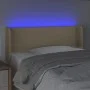 Cream fabric headboard with LED 83x16x78/88 cm by vidaXL, Headboards and footboards - Ref: Foro24-3123075, Price: 44,26 €, Di...