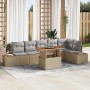 Conjunto de sofá de jardín 7 pcs Beige Poliratán en Sofás de exterior | Comprar online en Foru.es