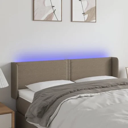 Kopfteil mit LED aus taupegrauem Stoff 147x16x78/88 cm von vidaXL, Kopf- und Fußteile - Ref: Foro24-3123098, Preis: 60,72 €, ...