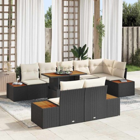 Conjunto de sofá de jardín 9 pcs Negro Poliratán en Sofás de exterior | Comprar online en Foru.es