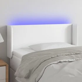 Kopfteil mit LED, weißem Kunstleder, 93 x 16 x 78/88 cm von vidaXL, Kopf- und Fußteile - Ref: Foro24-3123035, Preis: 67,72 €,...