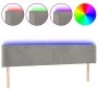 Hellgraues Samtkopfteil mit LED 163x16x78/88 cm von vidaXL, Kopf- und Fußteile - Ref: Foro24-3123010, Preis: 71,41 €, Rabatt: %