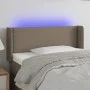 Headboard with LED in taupe gray fabric 103x16x78/88 cm by vidaXL, Headboards and footboards - Ref: Foro24-3123090, Price: 48...