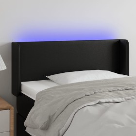 Cabecero con LED cuero sintético negro 103x16x78/88 cm de vidaXL, Cabeceros y pies de cama - Ref: Foro24-3123040, Precio: 46,...