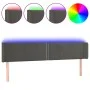 Dunkelgraues Samtkopfteil mit LED 203x16x78/88 cm von vidaXL, Kopf- und Fußteile - Ref: Foro24-3123163, Preis: 68,01 €, Rabat...