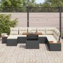 Conjunto de sofá de jardín 9 pcs Negro Poliratán en Sofás de exterior | Comprar online en Foru.es