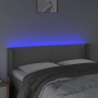 Cabecero con LED cuero sintético gris 147x16x78/88 cm de vidaXL, Cabeceros y pies de cama - Ref: Foro24-3123050, Precio: 67,7...