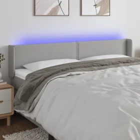 Light gray fabric headboard with LED 203x16x78/88 cm by vidaXL, Headboards and footboards - Ref: Foro24-3123118, Price: 69,56...
