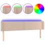 Cabecero con LED cuero sintético capuchino 203x16x78/88 cm de vidaXL, Cabeceros y pies de cama - Ref: Foro24-3123209, Precio:...