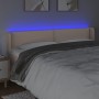 Cabecero con LED cuero sintético capuchino 203x16x78/88 cm de vidaXL, Cabeceros y pies de cama - Ref: Foro24-3123209, Precio:...