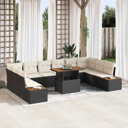Conjunto de sofá de jardín 11 pcs Negro Poliratán en Sofás de exterior | Comprar online en Foru.es
