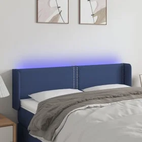 Kopfteil aus blauem Stoff mit LED 147x16x78/88 cm von vidaXL, Kopf- und Fußteile - Ref: Foro24-3123100, Preis: 60,69 €, Rabat...