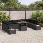 Conjunto de sofá de jardín 11 pcs Negro Poliratán en Sofás de exterior | Comprar online en Foru.es