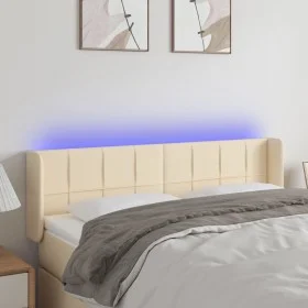 Cabecero con LED de tela crema 147x16x78/88 cm de vidaXL, Cabeceros y pies de cama - Ref: Foro24-3123239, Precio: 63,65 €, De...