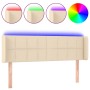 Cabecero con LED de tela crema 147x16x78/88 cm de vidaXL, Cabeceros y pies de cama - Ref: Foro24-3123239, Precio: 65,69 €, De...
