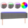 Cabecero con LED de tela gris oscuro 203x16x78/88 cm de vidaXL, Cabeceros y pies de cama - Ref: Foro24-3123259, Precio: 81,11...