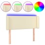 Cabecero con LED cuero sintético crema 103x16x78/88 cm de vidaXL, Cabeceros y pies de cama - Ref: Foro24-3123182, Precio: 46,...