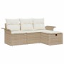 Conjunto de sofá de jardín 4 pcs Beige y Crema ratán sintético en Sofás de exterior | Comprar online en Foru.es