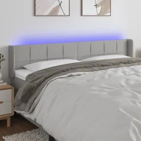 Hellgraues Stoffkopfteil mit LED 163x16x78/88 cm von vidaXL, Kopf- und Fußteile - Ref: Foro24-3123242, Preis: 67,52 €, Rabatt: %