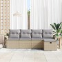 Conjunto de sofás de jardín con cojín 5 pcs Beige y Gris Claro en Sofás de exterior | Comprar online en Foru.es