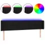 Black fabric headboard with LED 163x16x78/88 cm by vidaXL, Headboards and footboards - Ref: Foro24-3123244, Price: 65,93 €, D...