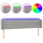 Hellgraues Stoffkopfteil mit LED 183x16x78/88 cm von vidaXL, Kopf- und Fußteile - Ref: Foro24-3123250, Preis: 72,70 €, Rabatt: %