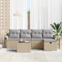 Conjunto de sofá de jardín con cojín 6 pcs Beige y Gris Claro en Sofás de exterior | Comprar online en Foru.es