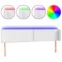 Kopfteil mit LED, weißem Kunstleder, 203 x 16 x 78/88 cm von vidaXL, Kopf- und Fußteile - Ref: Foro24-3123205, Preis: 66,25 €...
