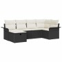 Conjunto de sofá de jardín 6 pcs Negro y crema ratán sintético en Sofás de exterior | Comprar online en Foru.es