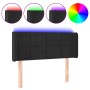 Cabecero con LED de terciopelo negro 103x16x78/88 cm de vidaXL, Cabeceros y pies de cama - Ref: Foro24-3123280, Precio: 59,34...