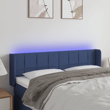 Cabecero con LED de tela azul 147x16x78/88 cm de vidaXL, Cabeceros y pies de cama - Ref: Foro24-3123240, Precio: 66,90 €, Des...