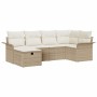 Conjunto de sofá de jardín 6 pcs Beige y Crema ratán sintético en Sofás de exterior | Comprar online en Foru.es