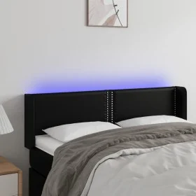 Kopfteil mit LED, schwarzem Kunstleder, 147 x 16 x 78/88 cm von vidaXL, Kopf- und Fußteile - Ref: Foro24-3123186, Preis: 61,0...