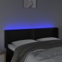 Cabecero con LED cuero sintético negro 147x16x78/88 cm de vidaXL, Cabeceros y pies de cama - Ref: Foro24-3123186, Precio: 61,...