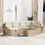 Conjunto de sofá de jardín 7 pcs Beige y Crema ratán sintético en Sofás de exterior | Comprar online en Foru.es