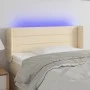 Cream fabric headboard with LED 83x16x78/88 cm by vidaXL, Headboards and footboards - Ref: Foro24-3123355, Price: 48,21 €, Di...