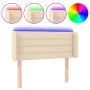 Cream fabric headboard with LED 83x16x78/88 cm by vidaXL, Headboards and footboards - Ref: Foro24-3123355, Price: 48,21 €, Di...